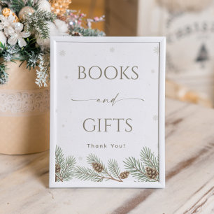 Winter Wonderland Baby Shower Books and Gifts Poster