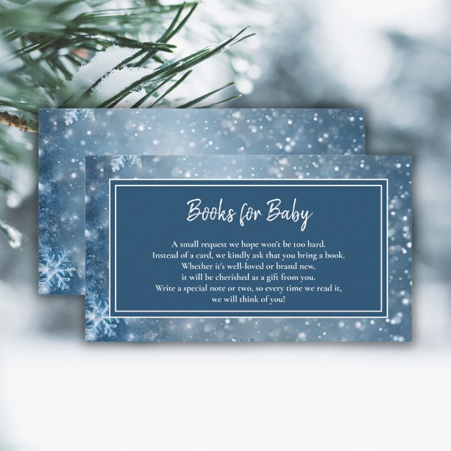 Winter Wonderland Baby Shower Books Request Enclosure Card (Creator Uploaded)