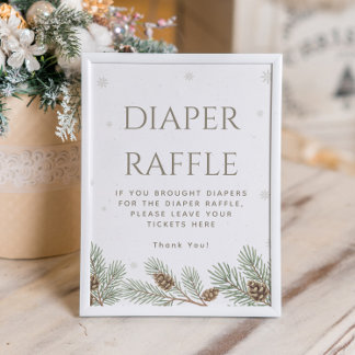 Winter Wonderland Baby Shower Diaper Raffle Poster