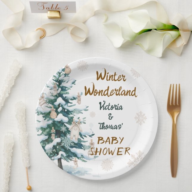 Winter Wonderland Baby Shower  Paper Plate (Wedding)