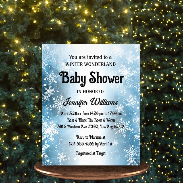 winter wonderland baby shower stylish invitation  flyer (Creator Uploaded)