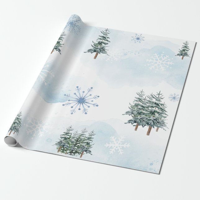 Winter Wonderland Baby Shower Wrapping Paper (Unrolled)