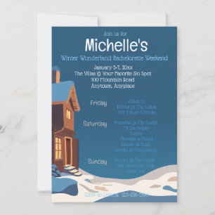 Winter Wonderland Bachelorette Weekend Getaway Invitation