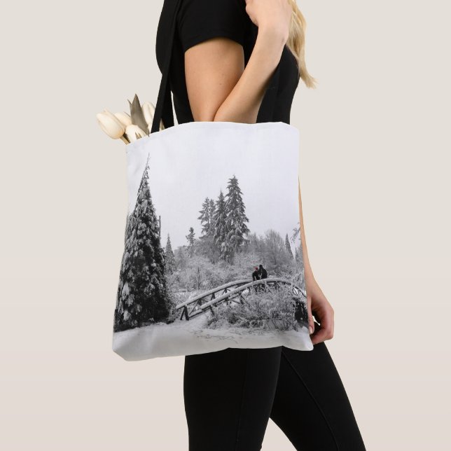 Winter Wonderland Bags Holiday Snow Tote Bags (Close Up)