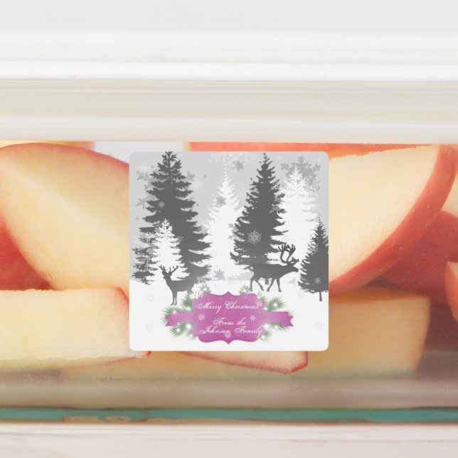 Winter Wonderland Baking Label - Magenta (Affixed)