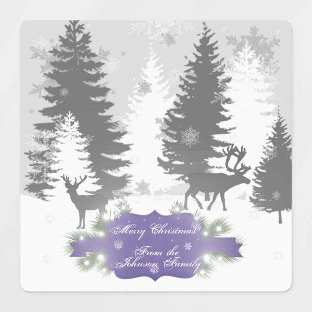Winter Wonderland Baking Label - Purple (Design 1)