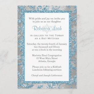 Winter Wonderland Bat Mitzvah Invitation 2