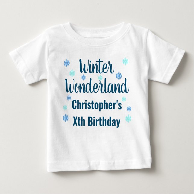 Winter Wonderland Birthday Baby T-Shirt (Front)