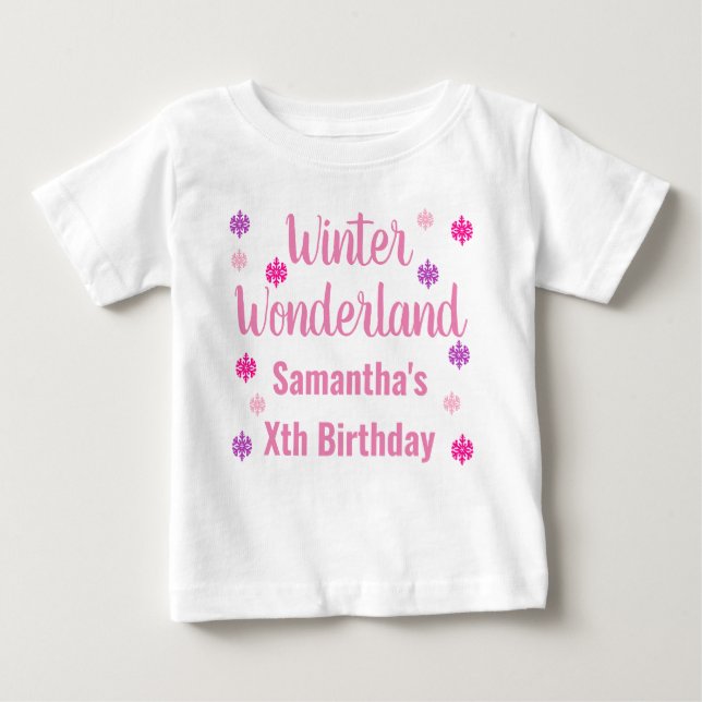 Winter Wonderland Birthday Baby T-Shirt (Front)