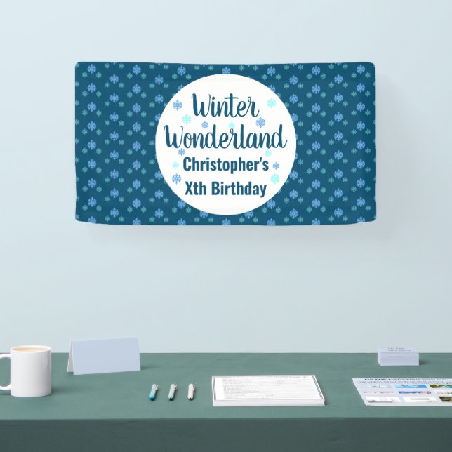 Winter Wonderland Birthday Banner (Tradeshow)