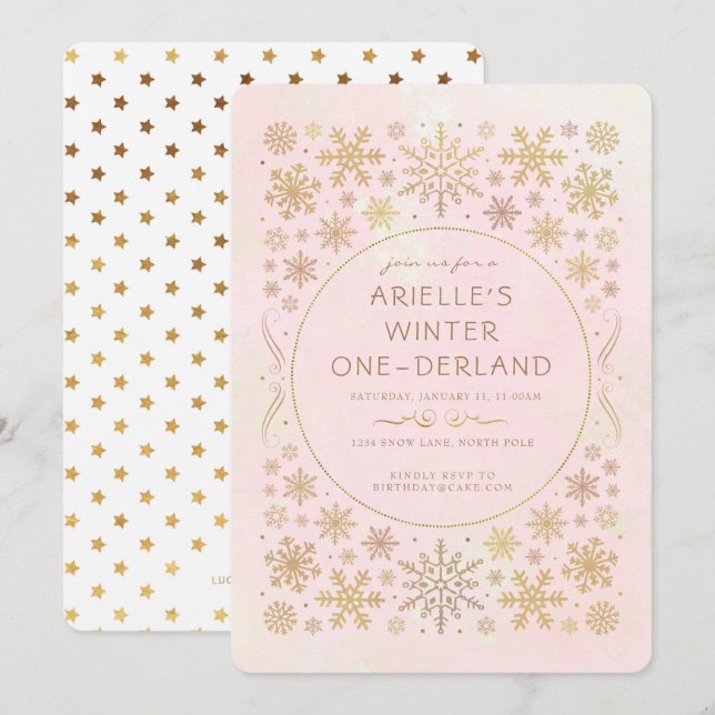 Winter Wonderland Birthday Invitation (Front/Back)