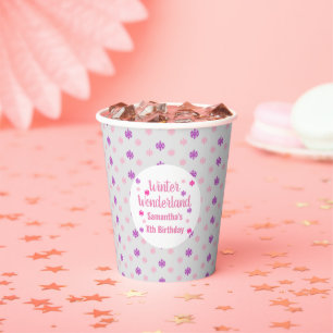 Winter Wonderland Birthday Paper Cups