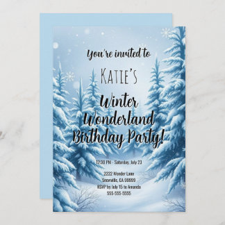 Winter Wonderland Birthday Party  Invitation