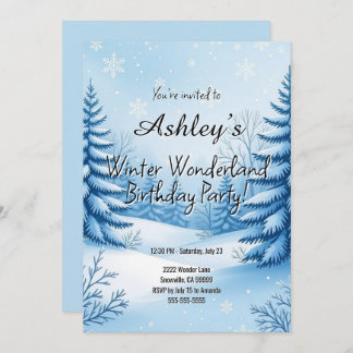 Winter Wonderland Birthday Party  Invitation