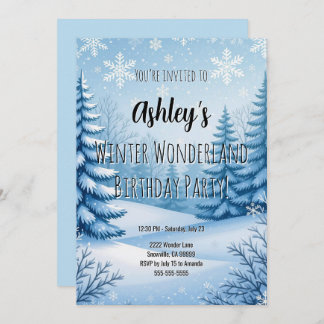 Winter Wonderland Birthday Party  Invitation
