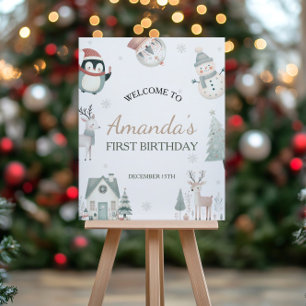 Winter Wonderland Birthday Welcome Sign