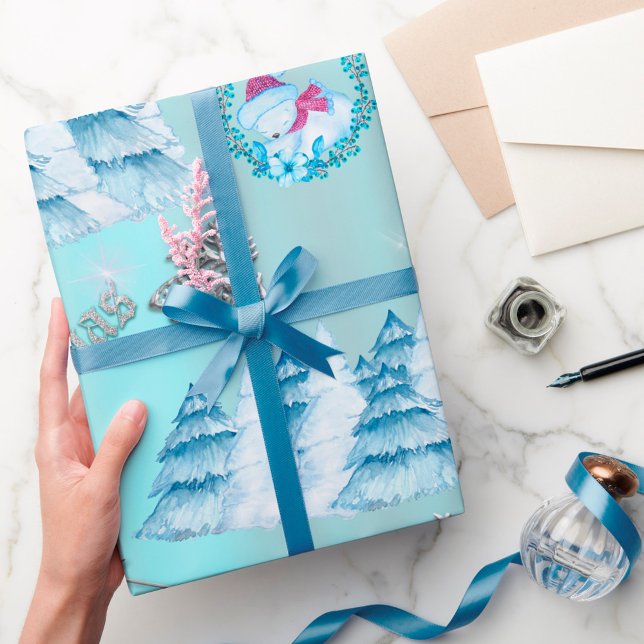 Winter Wonderland Blue and Silver Christmas Wrapping Paper (Creator Uploaded)