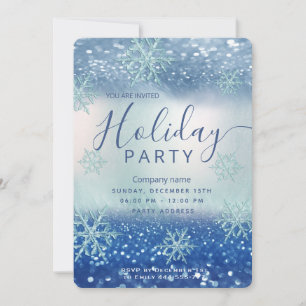 Winter wonderland blue corporate Holiday party Invitation