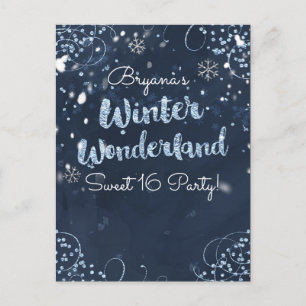 Winter Wonderland Blue Event Save the Date Announcement Postcard