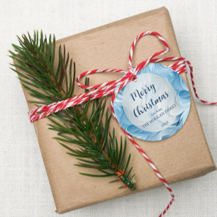 Winter Wonderland Blue frosty pattern Favour Tags