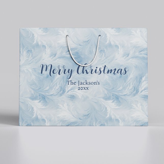 Winter Wonderland Blue frosty pattern Large Gift Bag (Creator Uploaded)