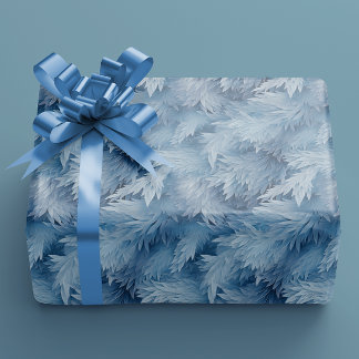 Winter Wonderland Blue frosty pattern Wrapping Paper