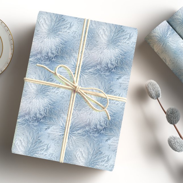 Winter Wonderland Blue frosty pattern Wrapping Paper (Creator Uploaded)