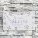 Winter Wonderland Blue Snowflake Birthday Party Banner<br><div class="desc">This is a Winter Wonderland Blue Snowflake Birthday Party Banner!</div>
