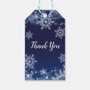 Winter Wonderland Blue & White Snowflakes Favour Gift Tags