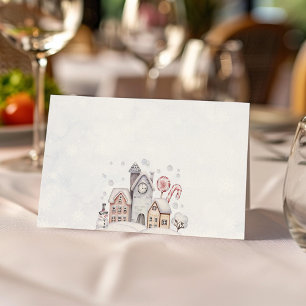 Winter Wonderland Boy Food Tent Place Card