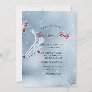 Winter Wonderland Branches Blue Company Christmas Invitation