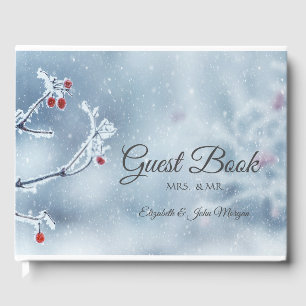 Winter Wonderland Branches Blue Guest Book