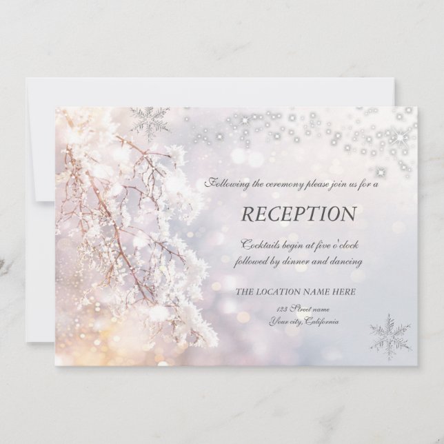 Winter Wonderland Branches Reception  Invitation (Front)