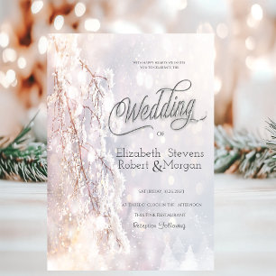 Winter Wonderland Branches Wedding Invitation