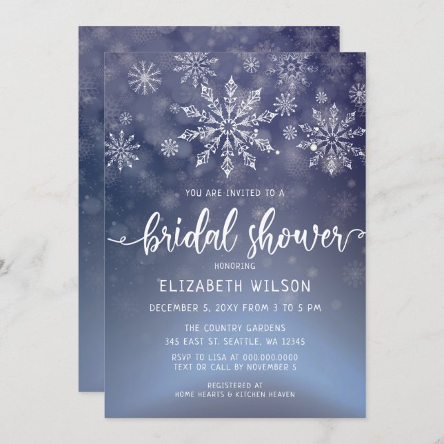 Winter Wonderland Bridal Shower Invitation (Front/Back)
