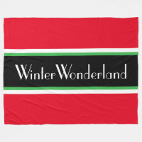 WINTER WONDERLAND Bright Red Black Green Stripes