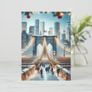 Winter Wonderland. Brooklyn Bridge - New York Holiday Card