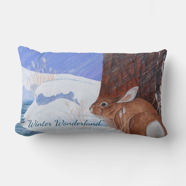 Winter Wonderland ...Brrr...Bunny! Lumbar Cushion (Front)