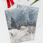 Winter Wonderland Cabin Snow Landscape Tissue Paper<br><div class="desc">This design was created through digital art. It may be personalized by clicking the customize button and changing the color, adding a name, initials or your favorite words. Contact me at colorflowcreations@gmail.com if you with to have this design on another product. Purchase my original abstract acrylic painting for sale at...</div>