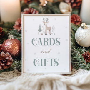 Winter Wonderland Card And Gifts Table Sign