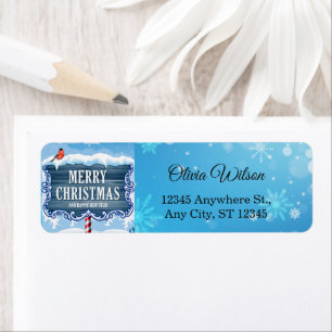 Winter Wonderland Cardinal Festive Holiday Return Address Label