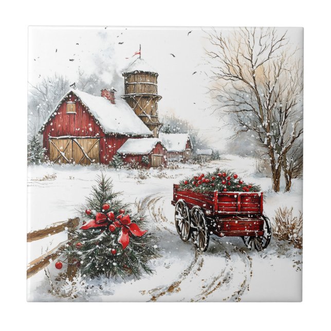 Winter Wonderland Ceramic Tile (Front)