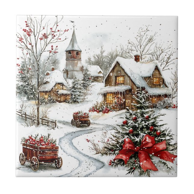 Winter Wonderland Ceramic Tile (Front)