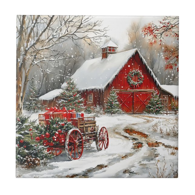 Winter Wonderland Ceramic Tile (Front)