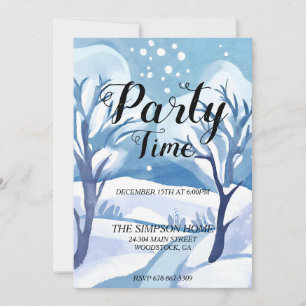 Winter Wonderland Chirstmas Party Invitation