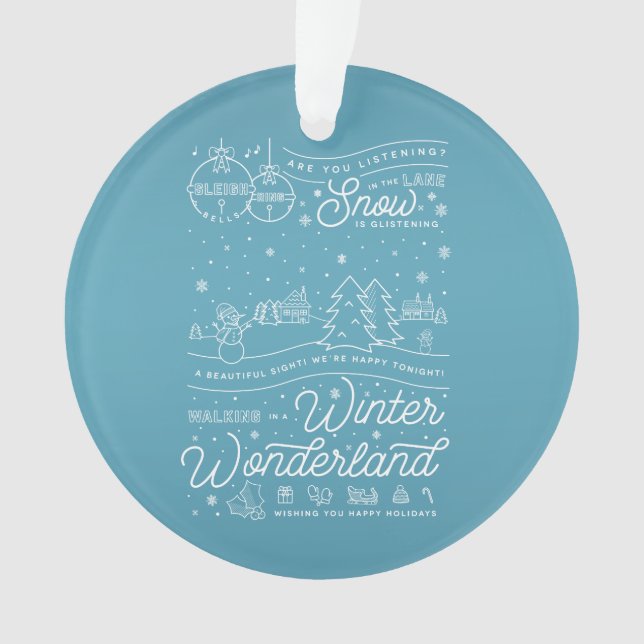 Winter Wonderland Christmas Acrylic Ornament Blue (Front)