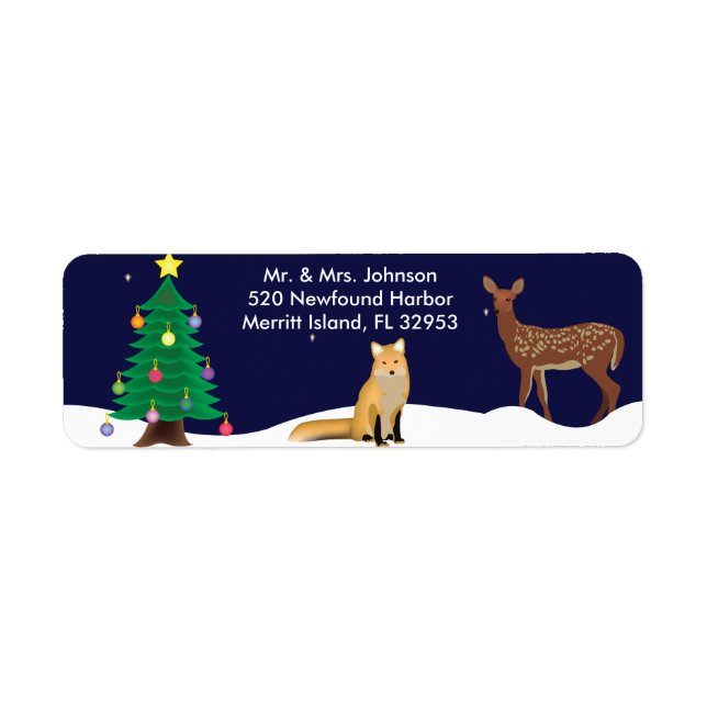 Winter Wonderland Christmas Address Lables Return Address Label (Front)