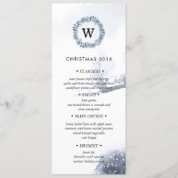 Winter Wonderland Christmas Dinner Menu Invitation