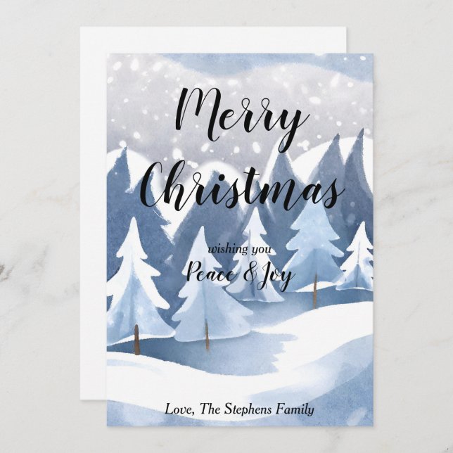 Winter Wonderland Christmas Greeting Holiday Card (Front/Back)