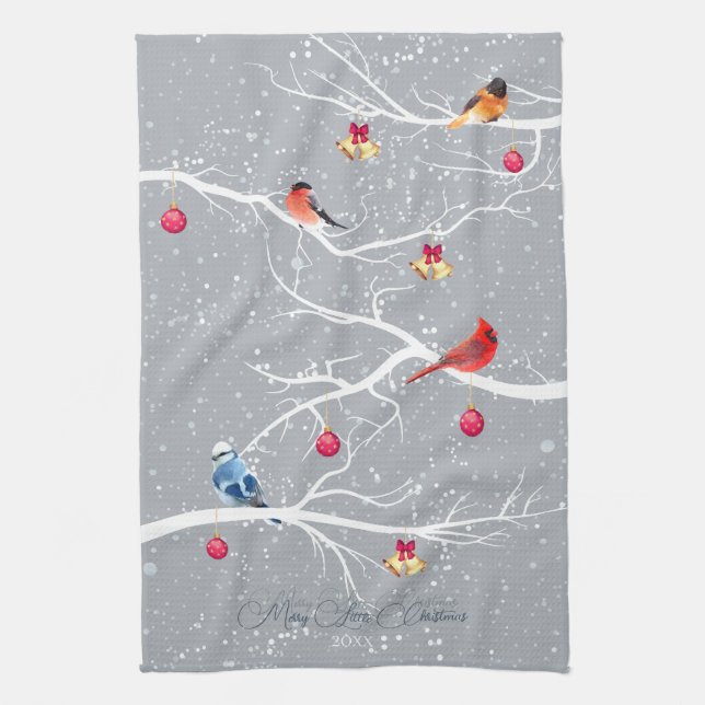 Winter Wonderland Christmas Holidays Tea Towel (Vertical)